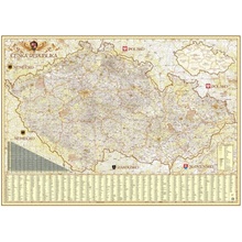 Excart Maps ČR exclusive Canvas - nástěnná mapa na plátně 140 x 94 cm Varianta: mapa na plátně, Provedení: laminovaná mapa v lištách