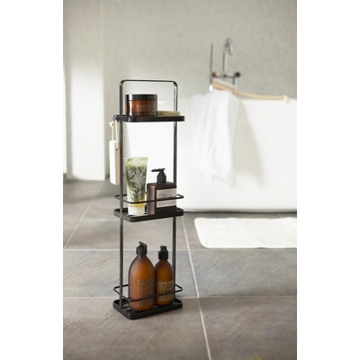 YAMAZAKI Poličky do kúpeľne Yamazaki Tower Bath Rack 3, čierne 6635