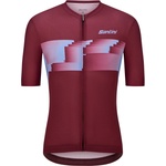 Santini Мъжка фланелка с къс ръкав за колоездене Santini Verve S/S Jersey Cycling jersey - Burgundy (056-3864-0212)
