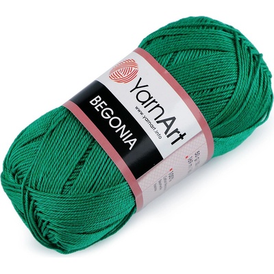 Prima-obchod Bavlněná pletací příze Begonia 50 g, barva 18 (6334) zelená pastelová tmavá