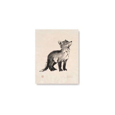 Obrázek na dřevěné kartě Fox Club 24x30 cm Teemu Järvi Illustrations