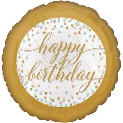 Amscan Балон от фолио Happy Birthday - Пастелни конфети 43см