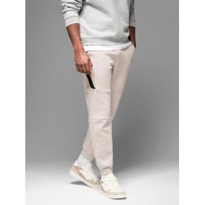 Ombre Clothing Мъжки спортни панталони с оребрени маншети и декоративен цип - пясъчен Ombre Clothing Ombre Clothing | Bezhov | МЪЖЕ | 32/32