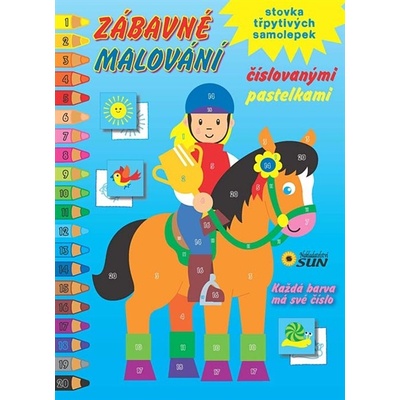 Zábavné malování číslovanými pastelkami modré