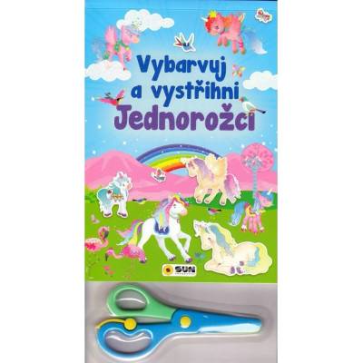 Vybarvuj a Vystřihni Jednorožci modrá