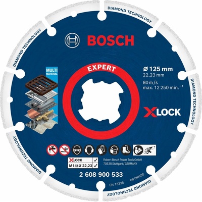 Bosch Diamantový rezací kotúč EXPERT Diamond Metal Wheel X-LOCK 125 × 22,23 mm 2.608.900.533