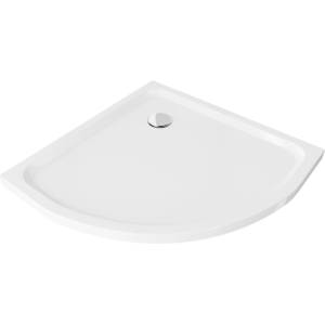 Mexen Flat полукръгъл душ-кабина slim 90 x 90 см, бял, хромиран сифон - 41109090 (41109090)