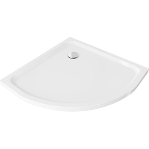 Mexen Flat полукръгъл душ-кабина slim 90 x 90 см, бял, хромиран сифон - 41109090 (41109090)