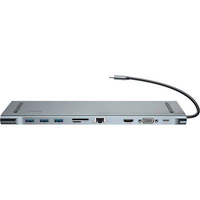 Baseus Enjoyment Series USB-C Notebook Hub - мултифункционален хъб за свързване на допълнителна периферия за Macbook и USB-C устройства (сив)