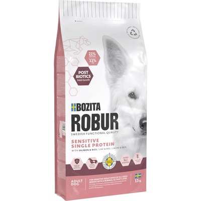 Bozita Robur Sensitive Single Protein losos & ryža 2 x 12 kg