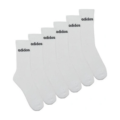 adidas Performance Linear Crew Socks Cushioned Socks 6 Pair Pack Bílá