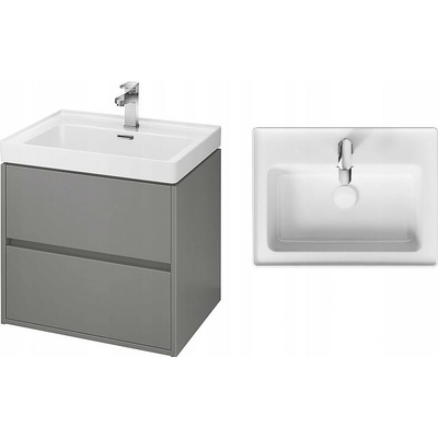 Cersanit Crea, závěsná skříňka s umyvadlem 60cm, set B109, šedá, S801-283