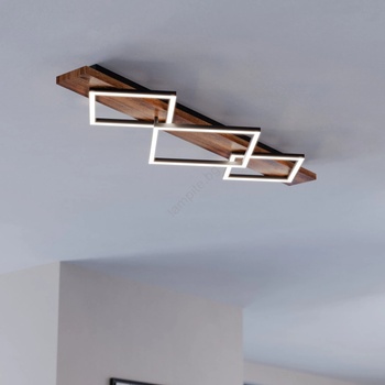 EGLO 901936 - LED таванно осветително тяло BOYA 2xLED/13W/230V + LED/16W черно/кафяво (EG901936)