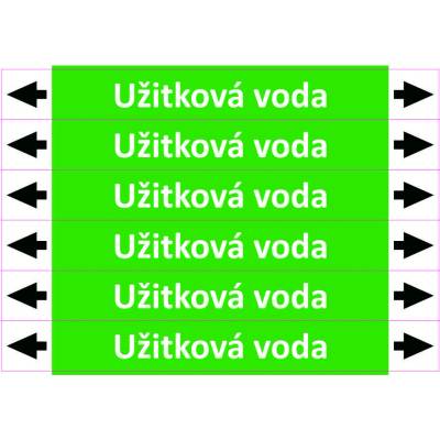 Grafiko | Užitková voda - dle ISO 20560 - Materiál fólie s ochrannou laminací, Rozměr aršík 6 ks 26x226 mm