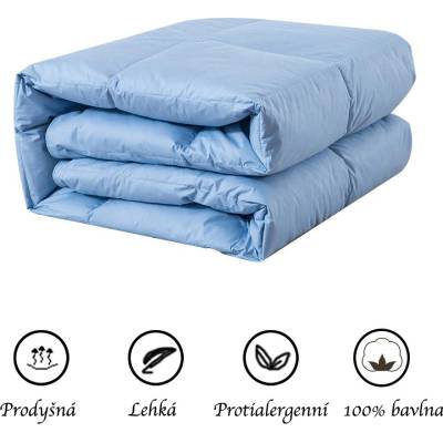 Polštáře a peřiny.cz Péřová přikrývka Comfort Modrá 140x220