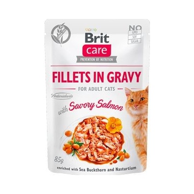 Brit Care Cat Fillets in Gravy Savory Salmon 3 x 85 g