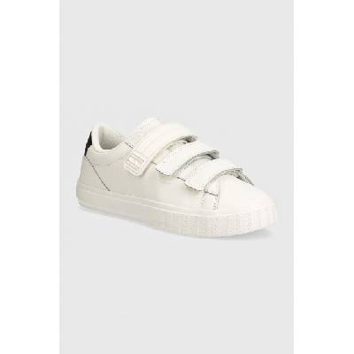 Кожени маратонки Tommy Jeans TJW CUPSOLE SNEAKER VELCRO в бяло EN0EN02568 (EN0EN02568)