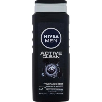 Nivea Men Active Clean душ гел за коса, лице и тяло 500 ml за мъже