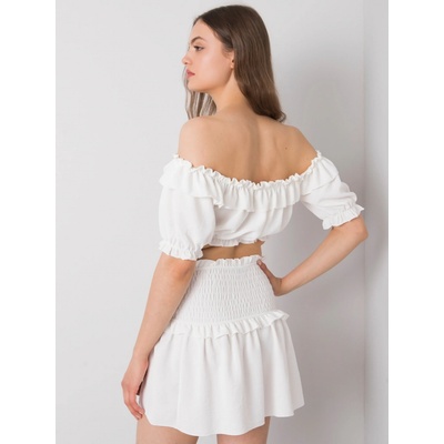 DÁMSKÝ CROP TOP S VOLÁNY -TW-TP-BI-26718.46 WHITE