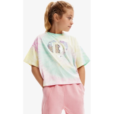 Desigual Daira жълто-зелена батикова тениска за момичета Desigual | Zelen | Момичешки | 110/116