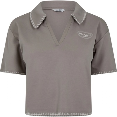 Jack Wills Блуза с яка Jack Wills Women's JW Short-Sleeve Polo Shirt - Taupe
