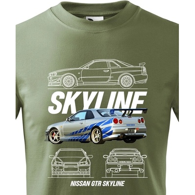 Dětské tričko Nissan Skyline GTR Military Canvas Bezvatriko.cz 2329