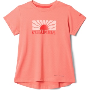 Columbia Детска спортна тениска Columbia Kid's Tech Trail Utility S/S Graphic Crew Sport shirt - Hot Coral / Floral Groove (704-5865-0415)