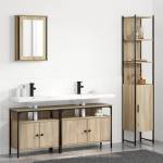 vidaXL Комплект мебели за баня 4 бр. Сонома дъб 33 x 33 x 185, 5 см (3399396)
