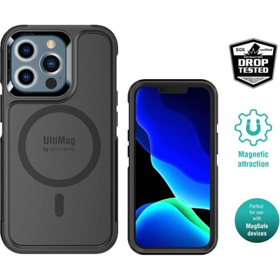 4smarts Defend Case with UltiMag - хибриден удароустойчив кейс с MagSafe за iPhone 13 Pro (черен)