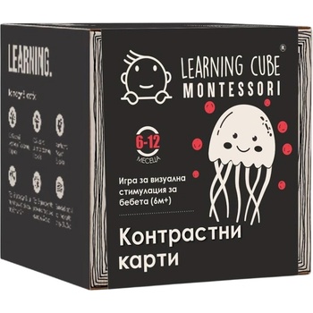 K-Toyz Образователна настолна игра Learning Cube: Контрастни карти (Трицветни) - Детска (LC-048)