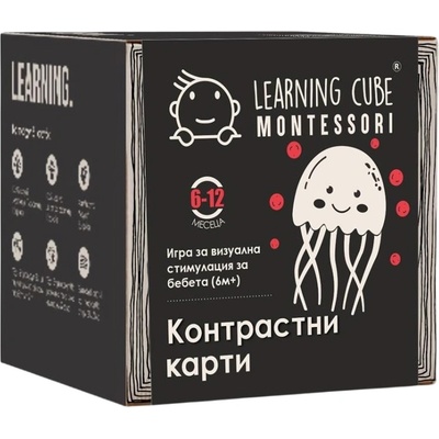 K-Toyz Образователна настолна игра Learning Cube: Контрастни карти (Трицветни) - Детска (LC-048)