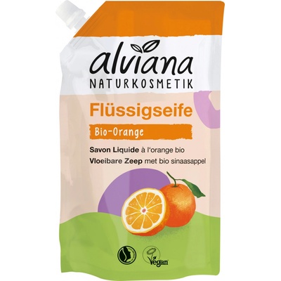 alviana Naturkosmetik Tekuté mydlo s bio pomarančom náplň 500 ml