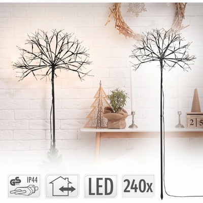 ECD Germany Záhradná zástrčka 100 cm 240 LED teplá biela AXF205630