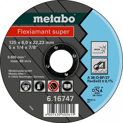Metabo Brúsny kotúč 125 x 6,0 x 22,23 mm 616747000