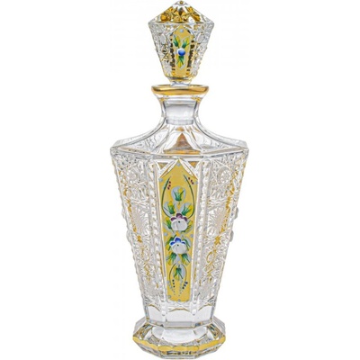 Bohemia Crystal broušená karafa Stella zlacená 850 ml