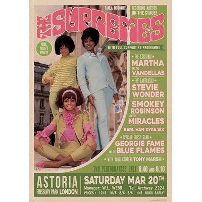 Plagát, Obraz - The Supremes - Live in London, 59.4 × 84.1 cm