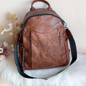 Image 1 of Дамска Кафява Чанта-Раница - Модел 2724