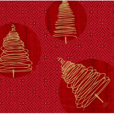 Dunisoft Ubrousky Elegant Trees červené 40x40cm 60ks