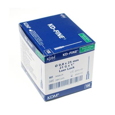 Injekční jehla KD-FINE 21G 0,80 x 25 mm zelená, 100 ks