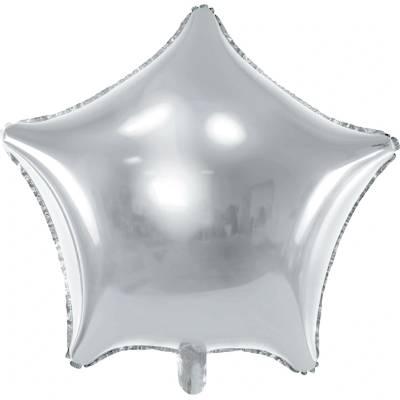 Party Stříbrný fóliový balónek hvězda 48 cm – metalický dekorace