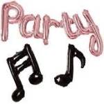 HootyBalloo Фолиеви Балони "Party" и Музикални Ноти (HBLD100)