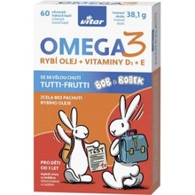 Vitar Kids Bob a Bobek Omega 3 rybí olej + vitaminy D3 + E 60 kapslí