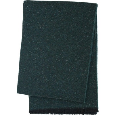 SCANquilt vlněný pléd Miláno melange tmavě zelená malý 60x200