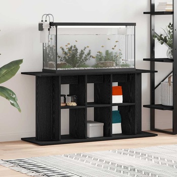 vidaXL Стойка за аквариум, черен дъб, 120x40x60 см, инженерно дърво (862151)
