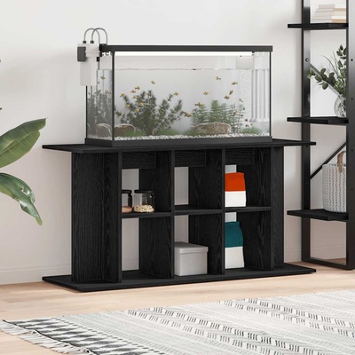 vidaXL Стойка за аквариум, черен дъб, 120x40x60 см, инженерно дърво (862151)