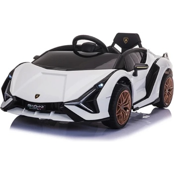 ROLLZONE Lamborghini Sian 12V - Детска акумулаторна кола, Бяла, EVA гуми (QLS6388-бял)