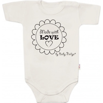Body krátký rukáv Made with love Baby Nellys béžové