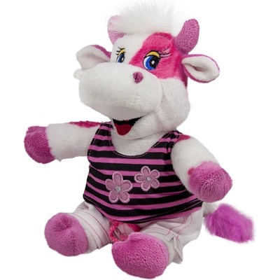 Амек Тойс Плюшена играчка Амек Тойс - Розова кравичка с блузка, 25 сm (41216)