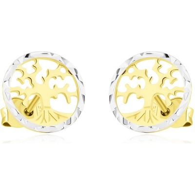 Gemmax Zlaté náušnice Strom života na puzetu GLECN-03000