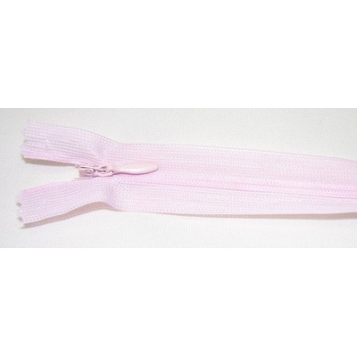 Zips krytý nedeliteľný 25cm bledo ružová